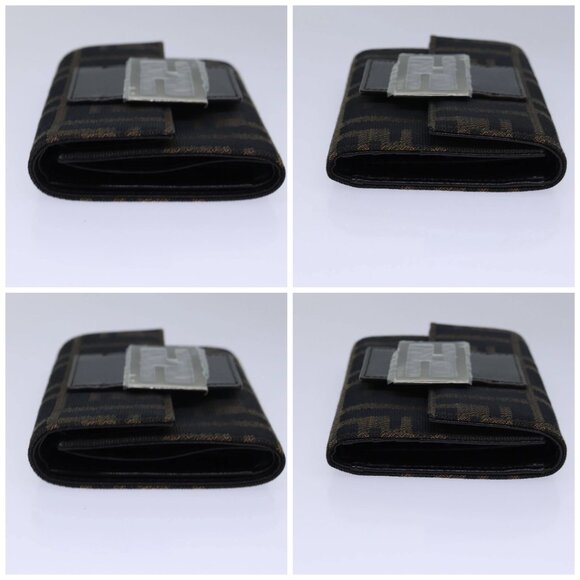 FENDI Zucca Canvas Wallet Black Brown Auth yk13705A - Picture 16 of 16